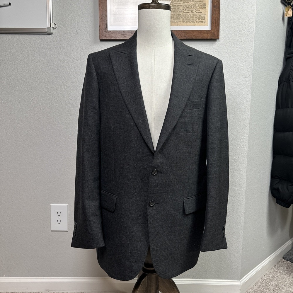 Jos. A. Bank Reserve Blazer Men 42L Grey Vitale Barberis Canonico Peak Lapel